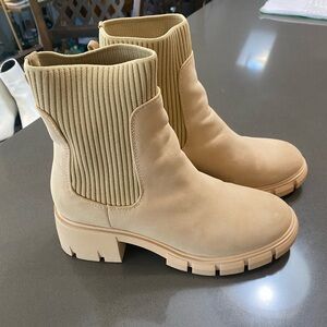 Womens Platform Ankle Boots Elastic Chunky Block Heel Chelsea Booties Lug